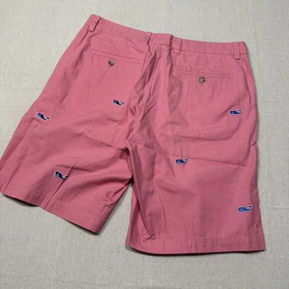 Vineyard Vines Breaker Shorts Mens 32 Pink Whale Chino Preppy Summer 9” Inseam - Picture 2 of 6